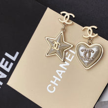 18K CC Heart & Star Earrings