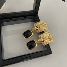 18K CC Black Pearl Earrings