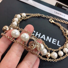 18K CC Pearl Choker Chain Necklace