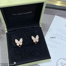 18K Two Butterfly Diamonds Earrings