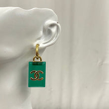 18K CC Green Perfume Bottle Earrings