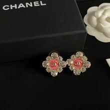 18K CC Color Flower Diamond Earrings