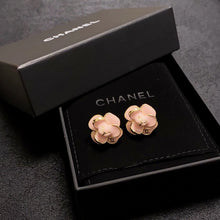 18K CC Red & Pink Camellia Earrings