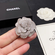 18K CC Full Diamond Camellia Brooch