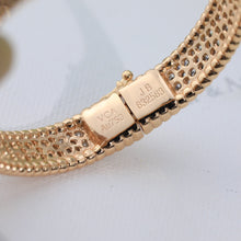 18K Rose Gold Perlée Diamonds Three Rows Bracelet