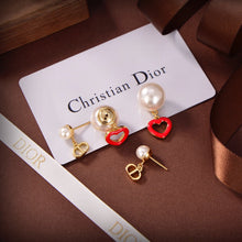 18K CD Heart Valentine Earrings