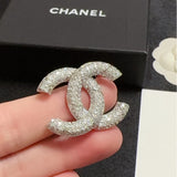 18K CC White Gold Diamond Brooch