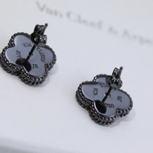 18K Vintage Alhambra Black Earrings