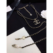 18K CC Long Leather Necklace