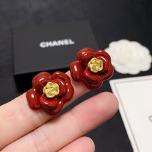 18k CHANEL CC Camellia Resin Earrings