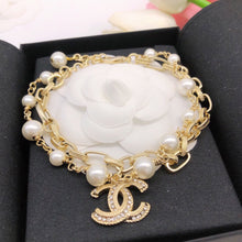 18K CC Pearl Chain Bracelet