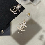 18K CC Black Diamond Earrings
