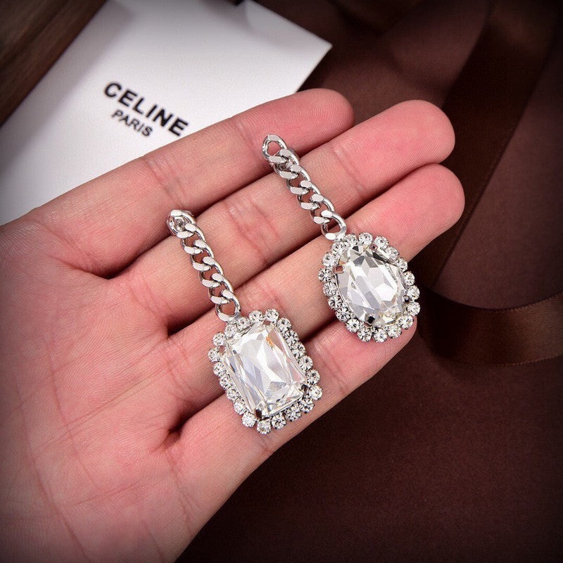 18K CE Diamond Drop Earrings