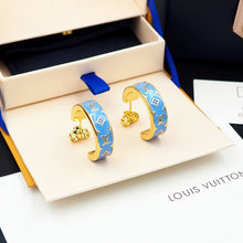 18K Louis Nanogram Enamel Earrings