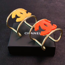 18K CC Color Logo Open Cuff Bracelet