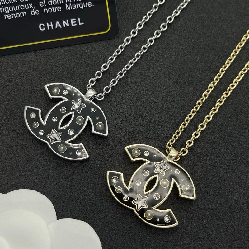 18K CC Black Star Gold Necklace