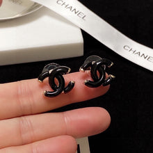 18K CC Black Gold Earrings