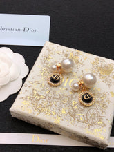 18K CD Black Pearls Earrings