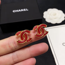 18K CC Red Earrings