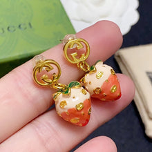 18k GUCCI GG Strawberry Earrings