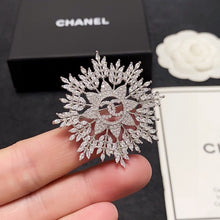 18K CC Flower Crystal Brooch