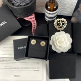 18K CC 25B Heart Crystal Earrings
