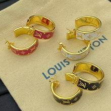 18K Louis Nanogram Enamel Earrings