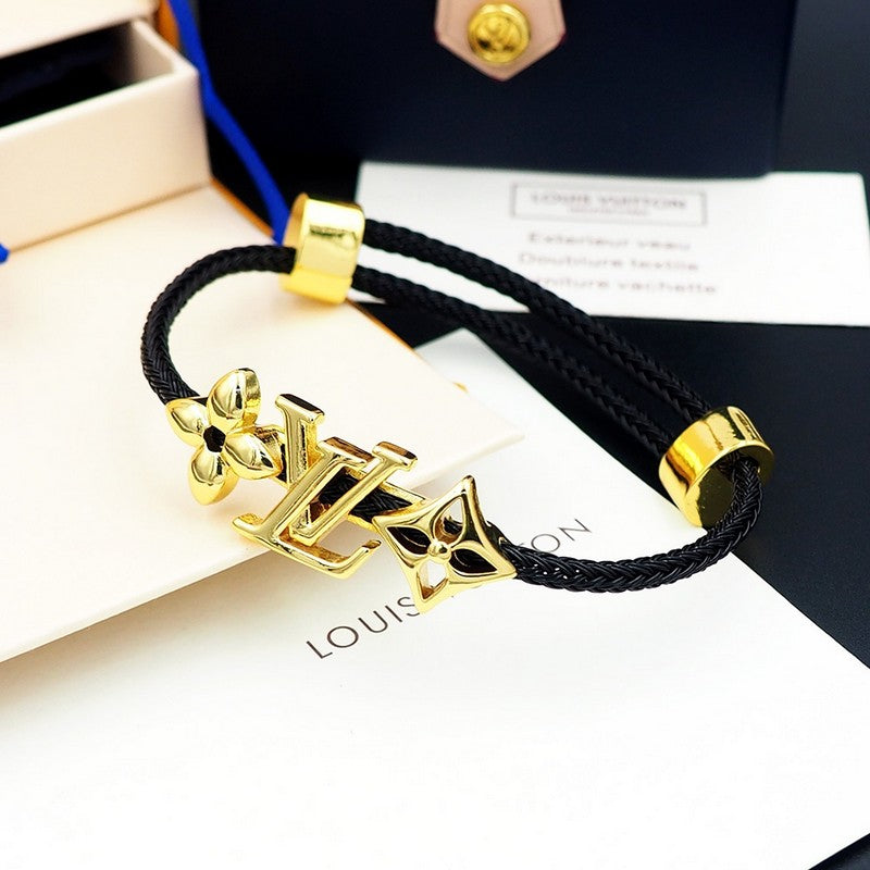 18K Louis Monogram Black Gold Bracelet