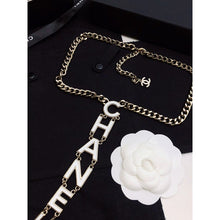 18K CC 22S Big White Logo Necklace