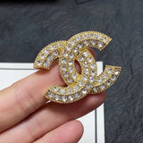 18K CC Diamonds Brooch