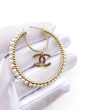 18K CC Circle Earrings