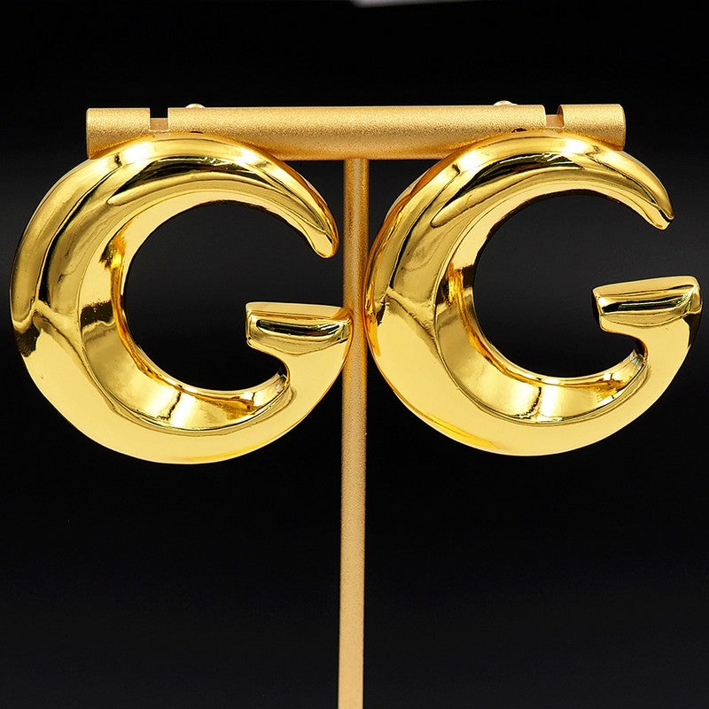 18K GG Large Gold Earrings
