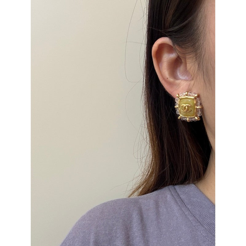 18K CC Red & Yellow Earrings