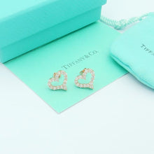 18K T Heart Diamonds Rose Gold Earrings