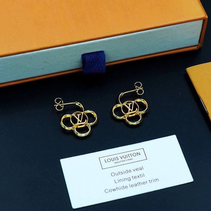 18K Louis Hollow Gold Earrings