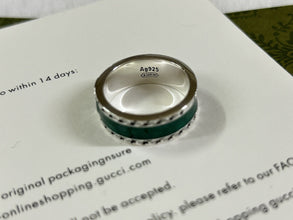Double G Interlocking G Turquoise Enamel Ring