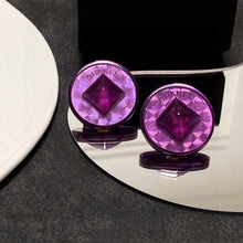 18K Vintage CC Purple Earrings