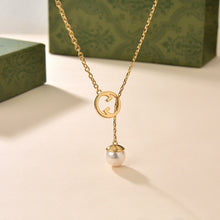 18K Double G Blondie Pearl Drop Necklace