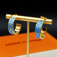 18K Louis Nanogram Enamel Earrings