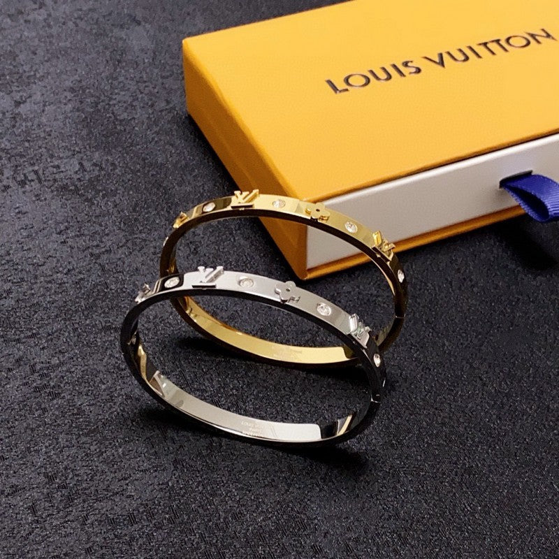 18K Louis Pave Diamond Gold Bracelet