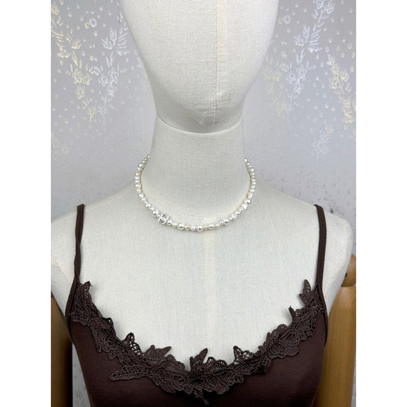 18K CC 26C Choker Pearl Necklace