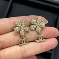 18K CC Twist Gold Diamond Earrings