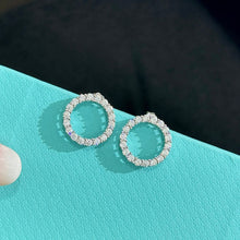 18K T Circle Diamonds Earrings