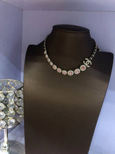 18K CC Pink Crystals Leather Necklace