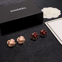 18K CC Red & Pink Camellia Earrings