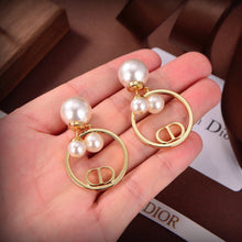 18K CD Circle Pearls Earrings