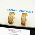 18K Louis Pave Diamond Hoop Earrings