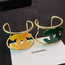 18K CC Color Logo Open Cuff Bracelet