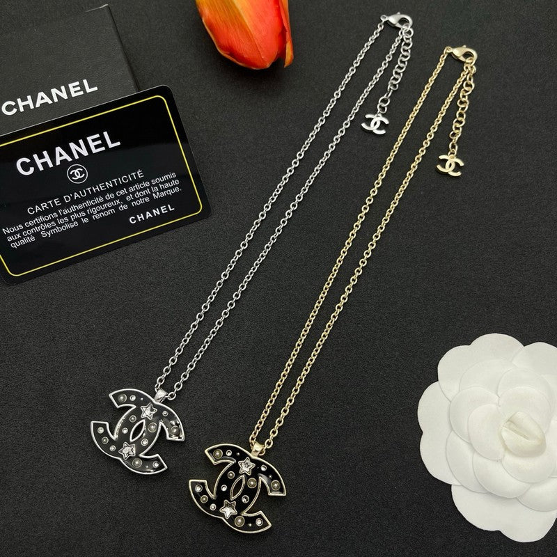 18K CC Black Star Gold Necklace