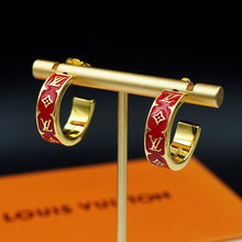 18K Louis Nanogram Enamel Earrings